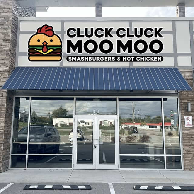 storefront at Cluck Cluck Moo Moo